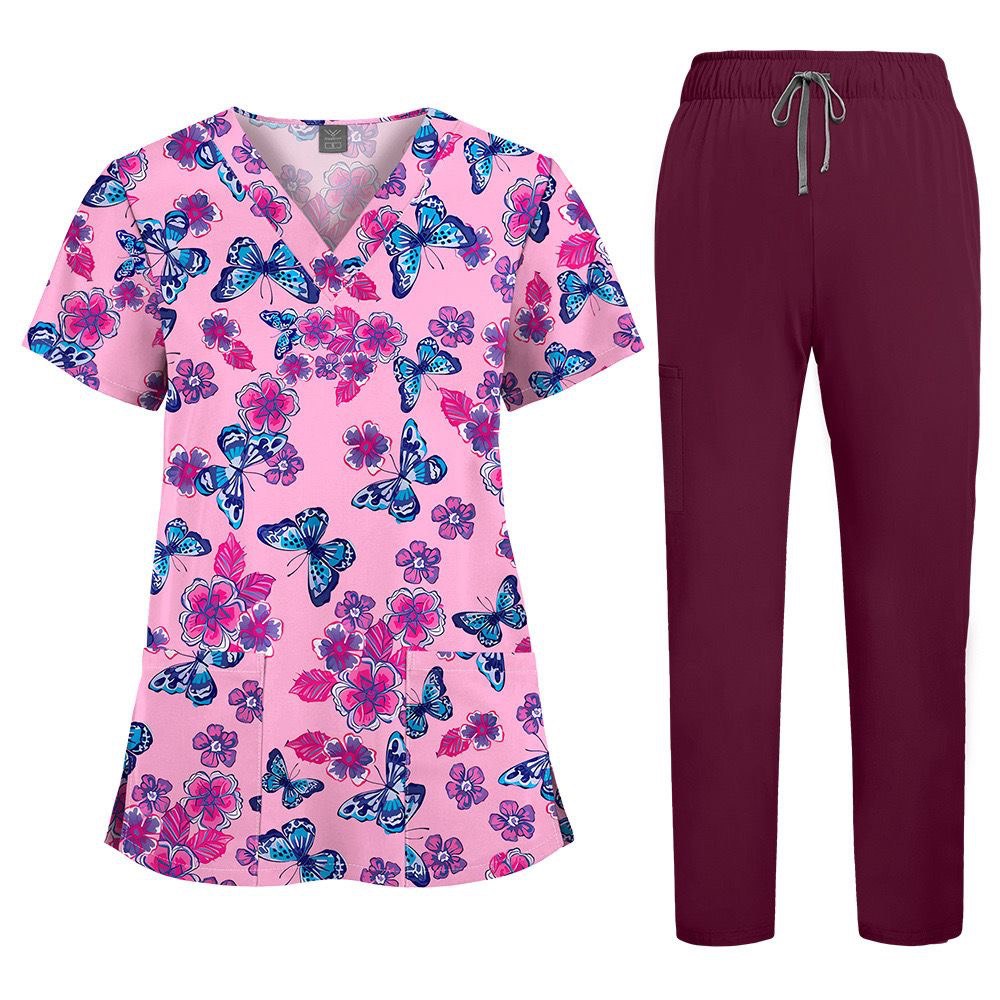 floral scrubs